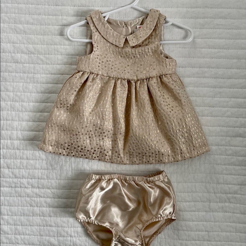 Baby girl 9M gold dress